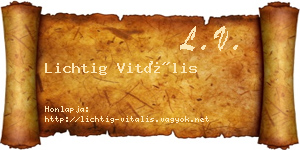 Lichtig Vitális névjegykártya